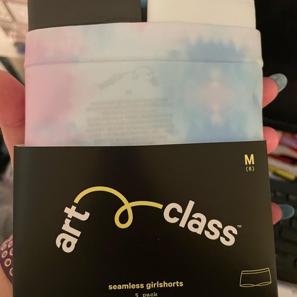 Brand new 5 pack of girl shorts size 8.